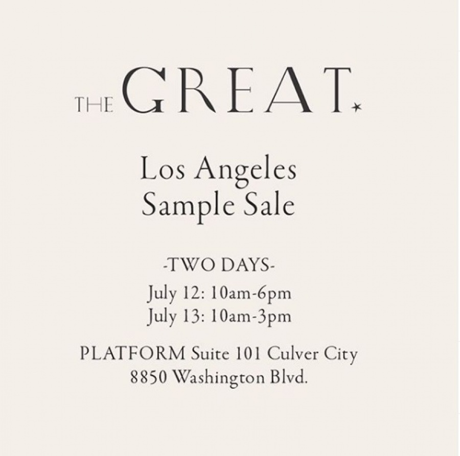 The GREAT. Sample Sale