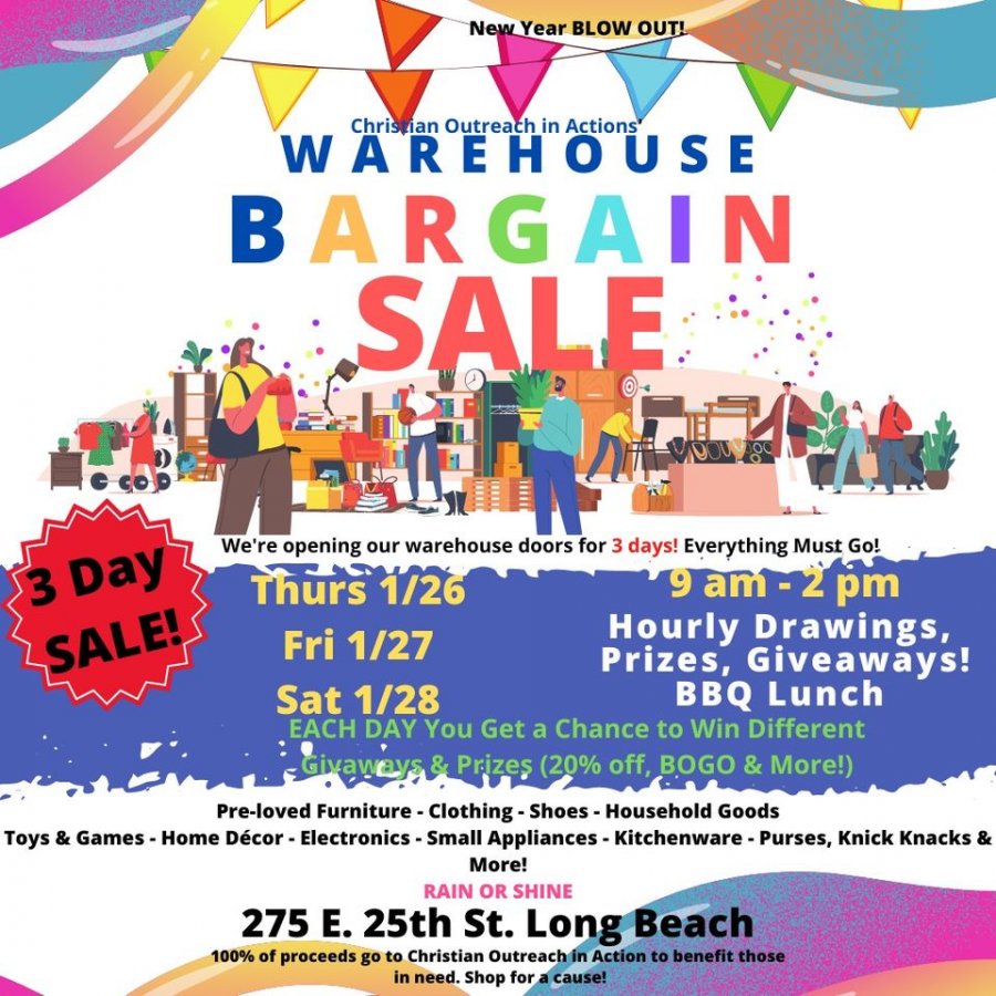 New Year Blow Out Warehouse Bargain Sale