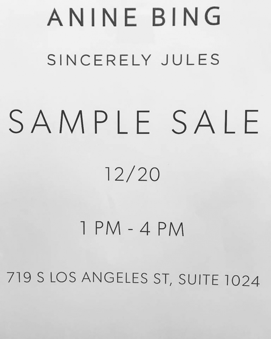 Anine Bing and Sincerely Jules Sample Sale