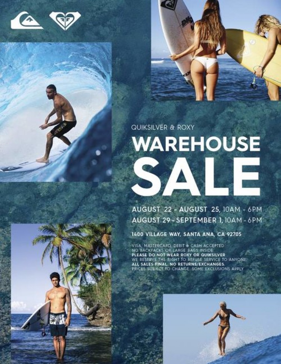 Quiksilver and ROXY Warehouse Sale