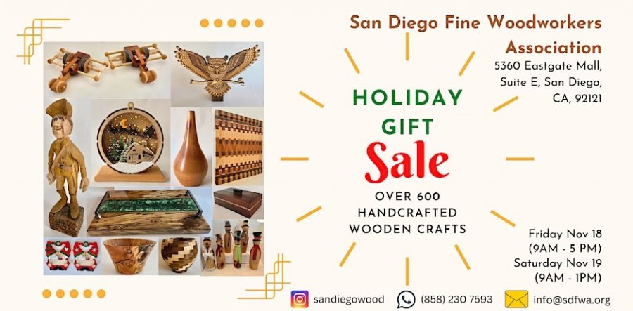 San Diego Fine Woodworkers Annual Holiday Gift Sale