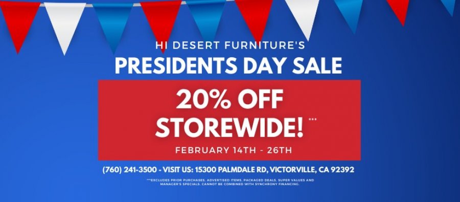 Hi Desert Furniture Presidents Day Sale