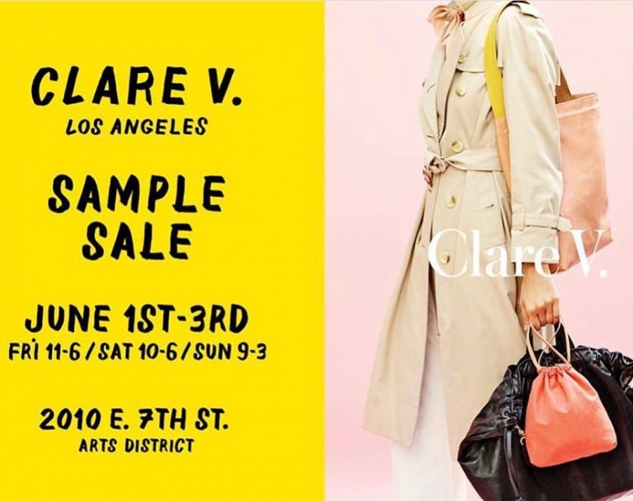 Make room in your closets! Clare V. Sample Sale 9/22 from 8-6PM and 9/