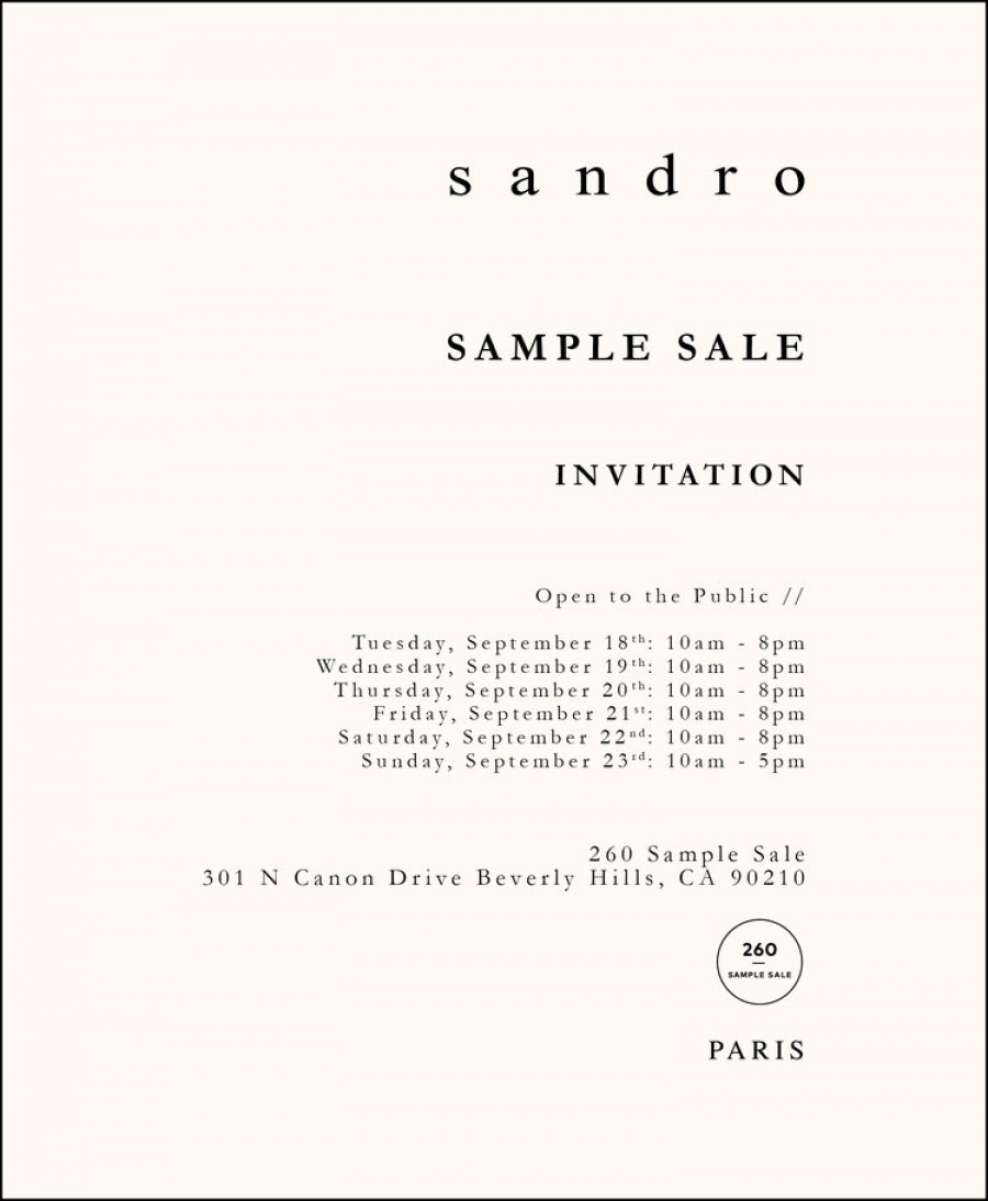 Sandro Sample Sale 