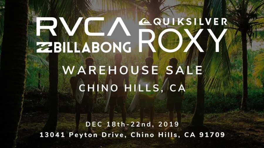 RVCA, Billabong, Quiksilver, and ROXY Warehouse Sale