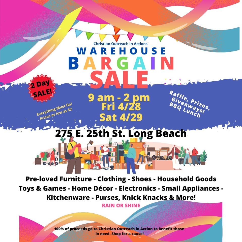 Christian Outreach in Action Huge Warehouse Sale