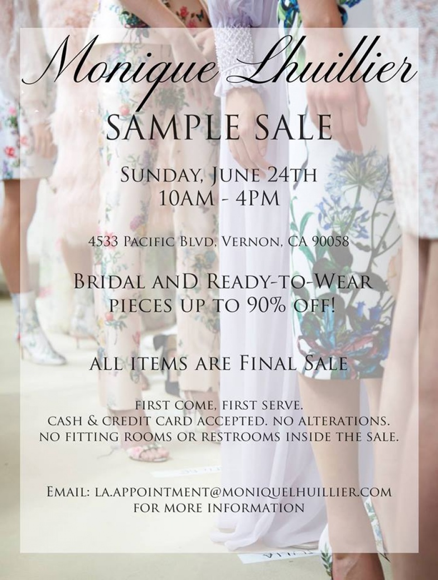 Monique Lhuillier Bridal and Ready-To-Wear Sample Sale