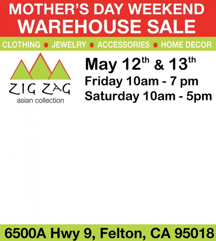 Weekend Warehouse Sale Zig Zag Asian Collection