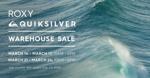 Quiksilver and Roxy Warehouse Sale