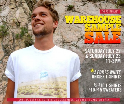 The Poster List Warehouse Sample Sale                                           