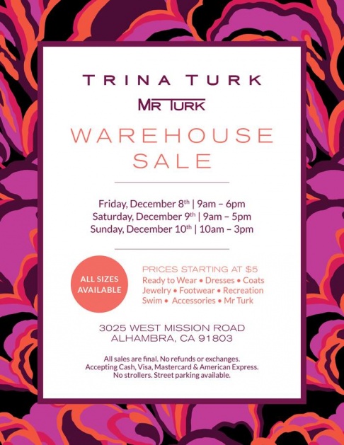Trina Turk and Mr Turk Warehouse Sale