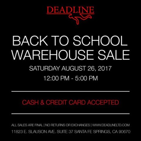 Deadline Limited Warehouse Sale