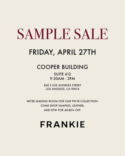 Frankie Sample Sale