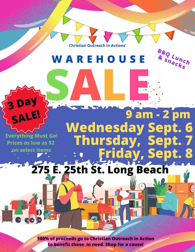 Christian Outreach in Action Warehouse Sale