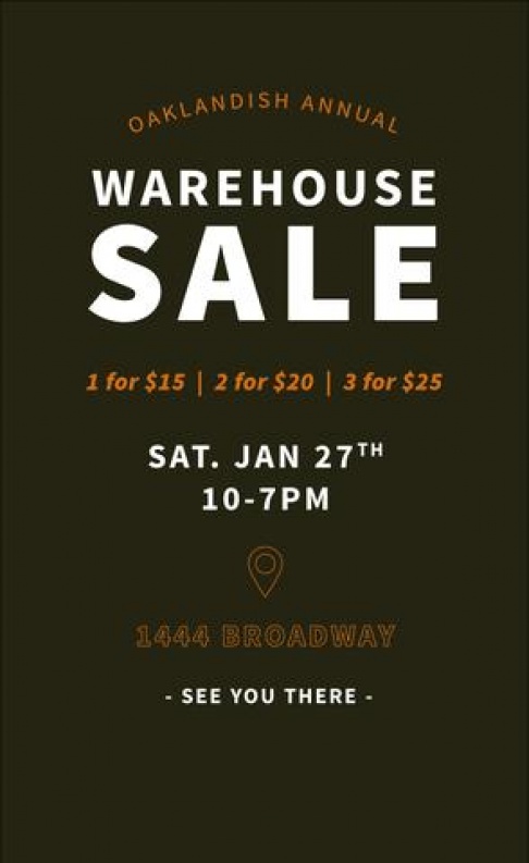 Oaklandish Warehouse Sale