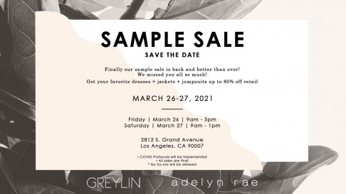 GREYLIN and Adelyn Rae Sample Sale