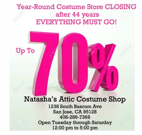Natasha's Attic Costume Store Closing Sale