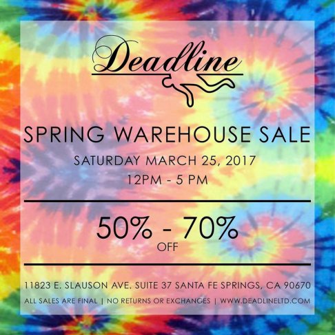 Deadline  Spring warehouse sale