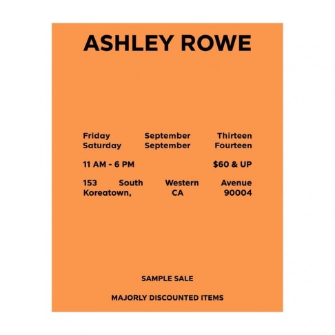 Ashley Rowe Sample Sale