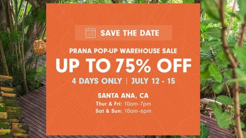prAna Pop-Up Warehouse Sale
