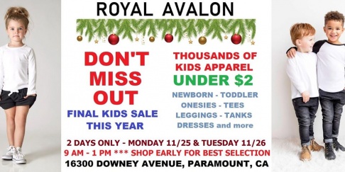 Royal Avalon Holiday Sample Sale