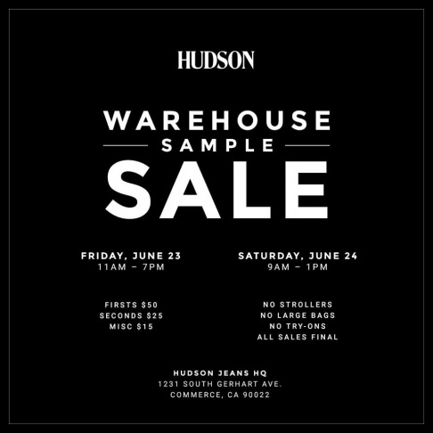 Hudson Jeans Warehouse Sample Sale