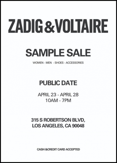 Zadig & Voltaire Sample Sale