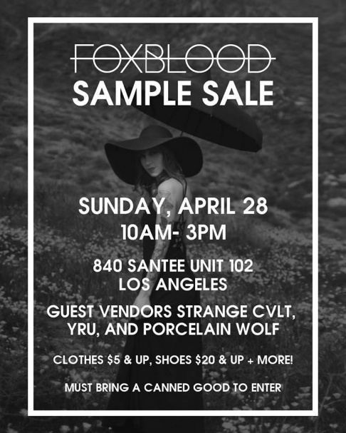 FOXBLOOD Sample Sale