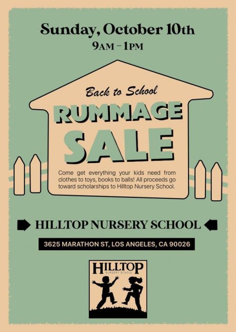 Hilltop Nursery School Back to School Rummage Sale