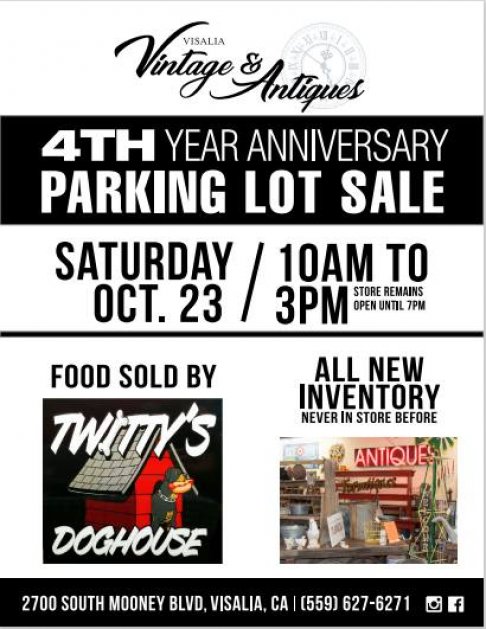 Visalia Vintage and Antiques 4 Year Anniversary and Parking Lot Sale