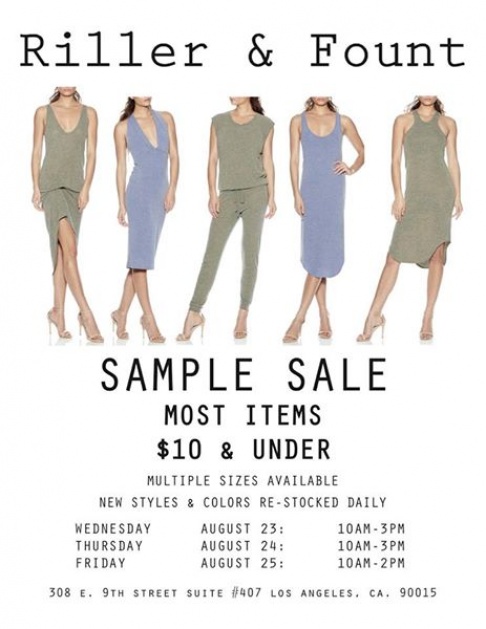 Riller and Fount Sample Sale