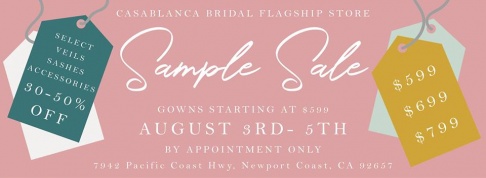 Casablanca Bridal Flagship Summer Sample Sale