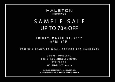 Halston Heritage sample sale