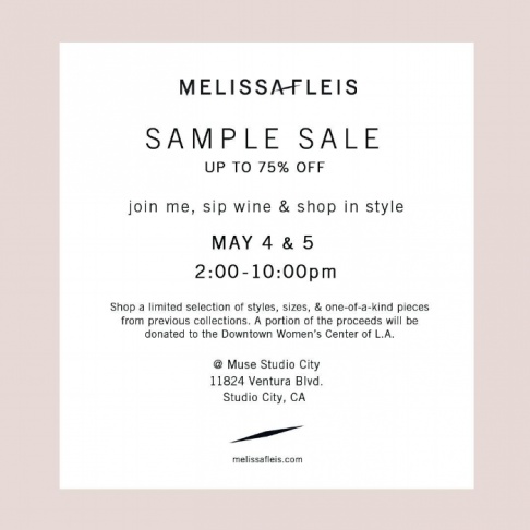 Melissa Fleis sample sale