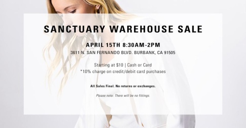 Sanctuary Clothing Warehouse Sale