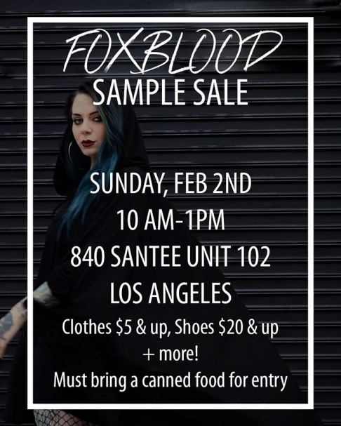FOXBLOOD Sample Sale