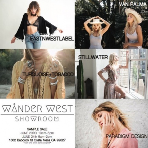 Wander West Showroom Sample Sale