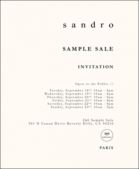 Sandro Sample Sale 