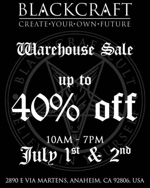 Blackcraft Cult Warehouse Sale