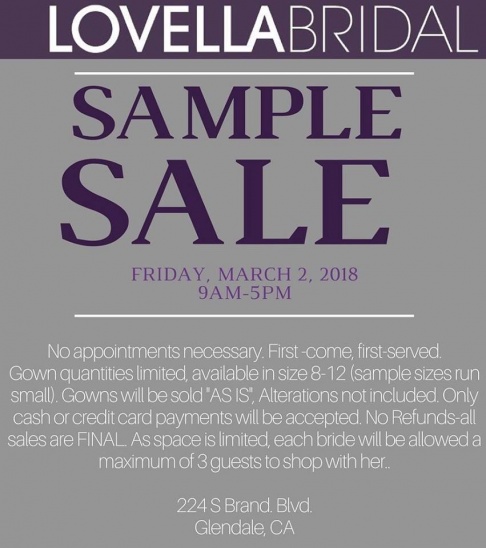 Lovella Bridal Sample Sale