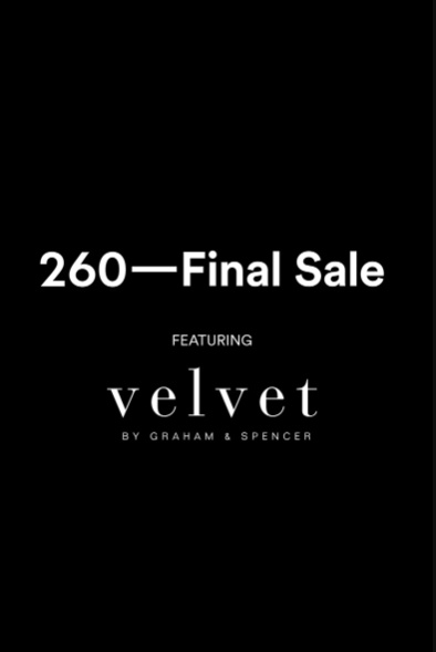 260 Final Sale x Velvet Los Angeles Sample Sale