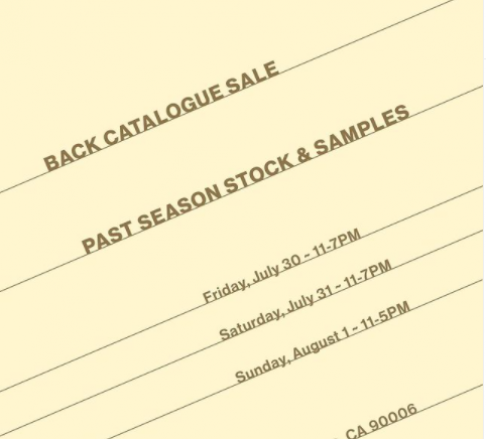 paa Back Catalogue Sample Sale