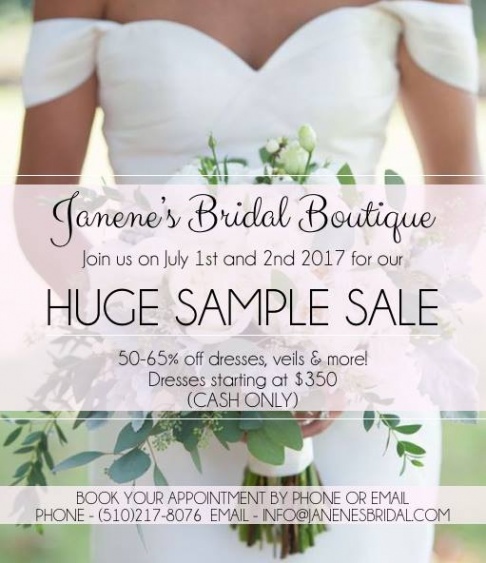 Janene's Bridal Boutique sample sale